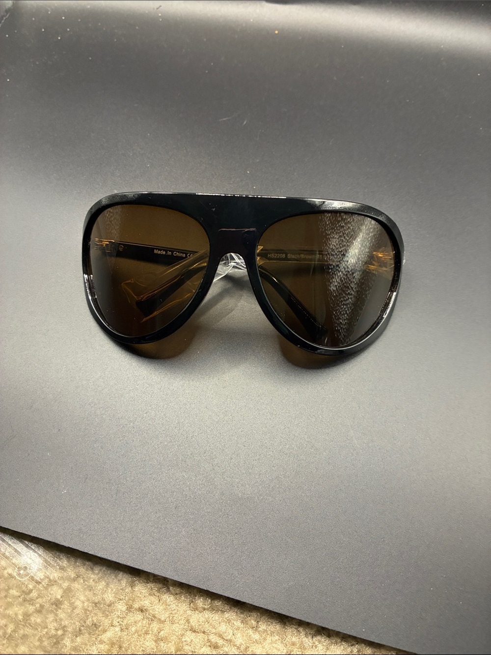 Fashion Nova Black Aviator Sunglasses with Brown Lenses